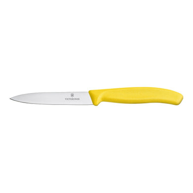 Victorinox Paring Knife Pointed Tip Straight 10cm - Yellow - ZOES Kitchen