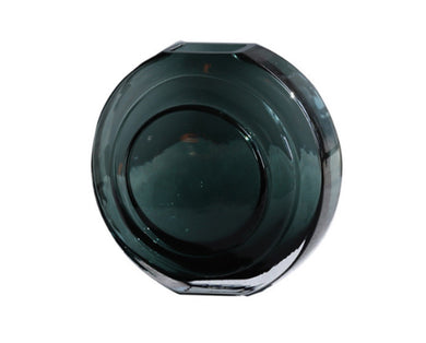 Gabel & Teller Round Glass Vase 15.5cm - Midnight Green - ZOES Kitchen