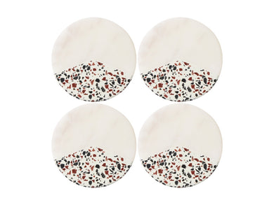 Maxwell & Williams Livvi Terrazzo Marble Coaster 10cm Set of 4 Gift Boxed - ZOES Kitchen