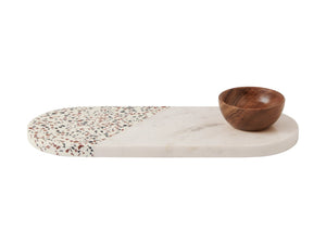 Maxwell & Williams Livvi Terrazzo Marble Platter With Bowl Set Gift Boxed - ZOES Kitchen