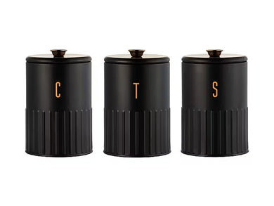 Maxwell & Williams Astor Canister Set of 3 Black Gift Boxed - ZOES Kitchen