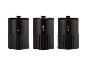 Maxwell & Williams Astor Canister Set of 3 Black Gift Boxed - ZOES Kitchen