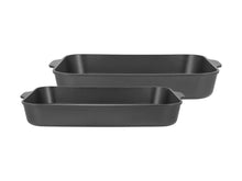 Load image into Gallery viewer, Maxwell & Williams Cast Lite Non-Stick Roaster Set of 2 - 34/38cm Black Gift Boxed