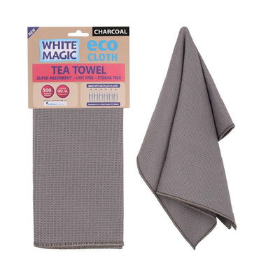 White Magic Eco Cloth Tea Towel - Charcoal - ZOES Kitchen