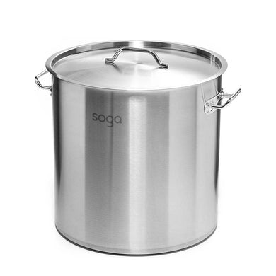 SOGA Stock Pot 50L Top Grade Thick Stainless Steel Stockpot 18/10 - ZOES Kitchen