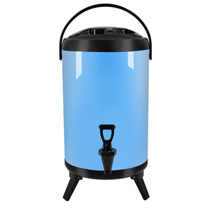 SOGA 12L Stainless Steel Insulated Milk Tea Barrel Hot and Cold Beverage Dispenser Container with Faucet Blue - ZOES Kitchen