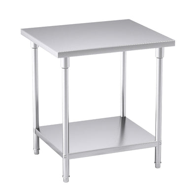 SOGA 2-Tier Commercial Catering Kitchen Stainless Steel Prep Work Bench Table 80*70*85cm - ZOES Kitchen
