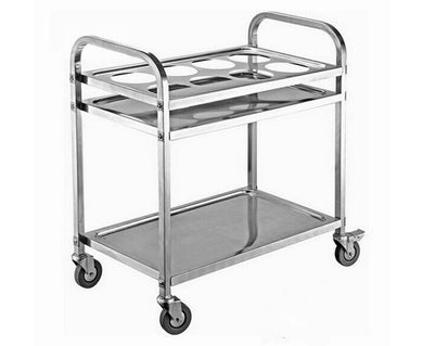 SOGA 2 Tier Stainless Steel 8 Compartment Kitchen Seasoning Car Service Trolley Condiment Holder Cart Spice Bowl - ZOES Kitchen