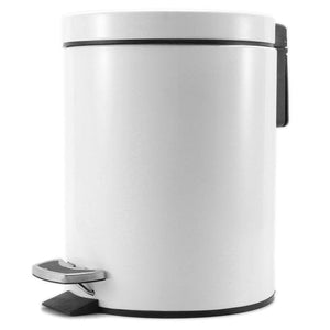SOGA 12L Modern Foot Pedal Trash Bin Waste Kitchen Bathroom Stainless Steel R White - ZOES Kitchen