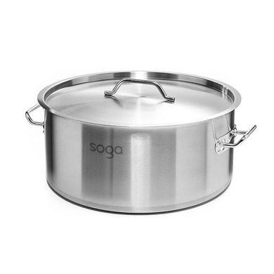 SOGA Stock Pot 32L Top Grade Thick Stainless Steel Stockpot 18/10 - ZOES Kitchen