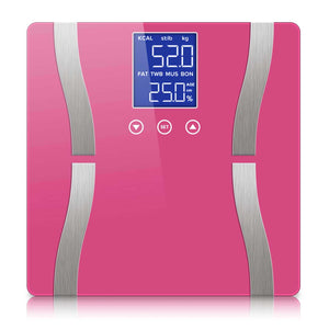 SOGA Glass LCD Digital Body Fat Scale Bathroom Electronic Gym Water Weighing Scales Pink - ZOES Kitchen