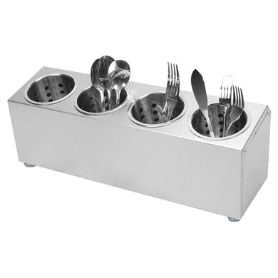 SOGA 18/10 Stainless Steel Commercial Conical Utensils Cutlery Holder with 4 Holes - ZOES Kitchen