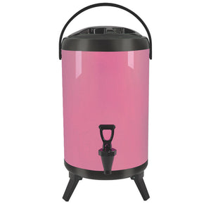 SOGA 12L Stainless Steel Insulated Milk Tea Barrel Hot and Cold Beverage Dispenser Container with Faucet Pink - ZOES Kitchen