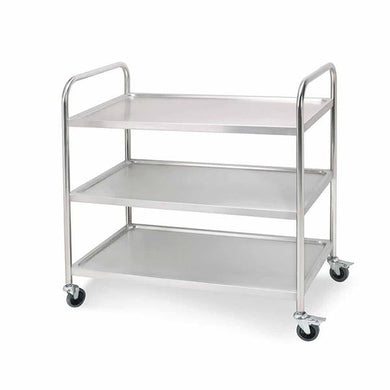 SOGA 3 Tier Stainless Steel Kitchen Dinning Food Cart Trolley Utility Round 86x54x94cm Large - ZOES Kitchen