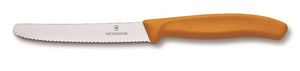 Victorinox Tomatoe & Sausage Knife Round Tip - Wavy Edge - Orange 11cm - ZOES Kitchen