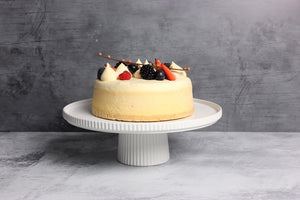 Gabel & Teller Matte White Ceramic Footed Cake Stand - Size: 28 x 10cm - ZOES Kitchen