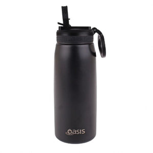 Oasis Insulated Sports Bottle W/Sipper 780ml - Black - ZOES Kitchen