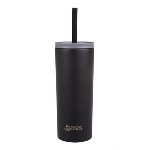 Oasis Super Sipper Insulated Tumbler W/Silicone Straw 600ml - Black - ZOES Kitchen