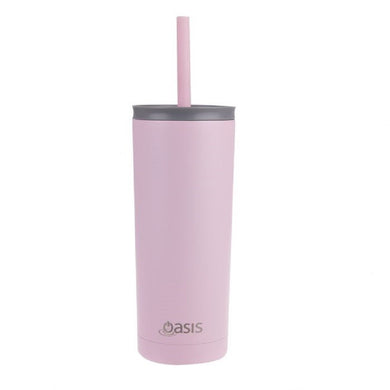 Oasis Super Sipper Insulated Tumbler W/Silicone Straw 600ml - Carnation - ZOES Kitchen