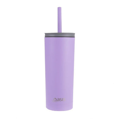 Oasis Super Sipper Insulated Tumbler W/Silicone Straw 600ml - Lavender - ZOES Kitchen