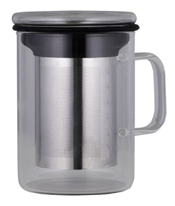 Avanti Glass Tea Mug W/Infuser 420ml Black - ZOES Kitchen