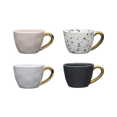 Ecology Speckle Gold Handled Espresso Cups 60ml Set Of 4 - ZOES Kitchen
