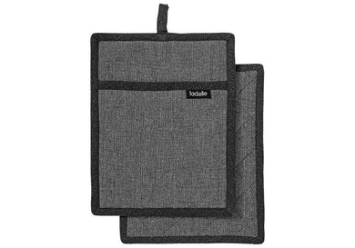 Ladelle Eco Recycled 2pk Pot Holder Charcoal - ZOES Kitchen