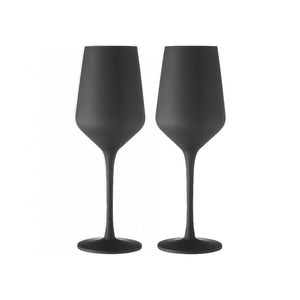 Ladelle Aurora Matte Black 2pk - Wine Glass - ZOES Kitchen