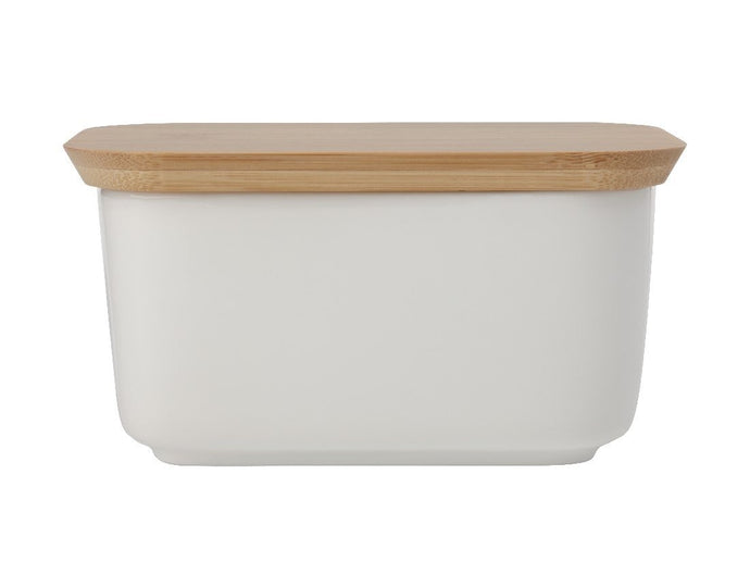 Maxwell & Williams White Basics Butter Dish With Bamboo Lid - ZOES Kitchen