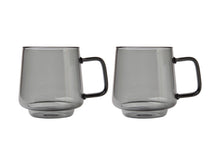 Load image into Gallery viewer, Maxwell &amp; Williams Blend Sala Glass Mug 400ML Set of 2 Charcoal GB - ZOES Kitchen