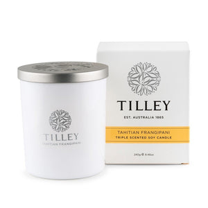 Tilley Classic White - Soy Candle 240g - Tahitian Frangipani - ZOES Kitchen