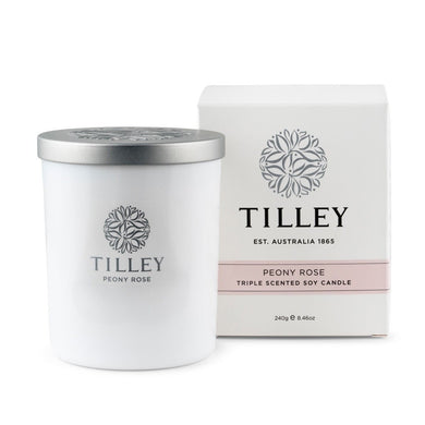 Tilley Classic White - Soy Candle 240g - Peony Rose - ZOES Kitchen