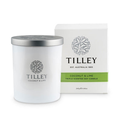 Tilley Classic White - Soy Candle 240g - Coconut & Lime - ZOES Kitchen