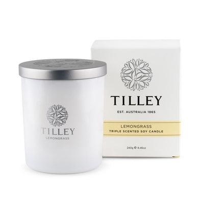 Tilley Classic White - Soy Candle 240g - Lemongrass - ZOES Kitchen