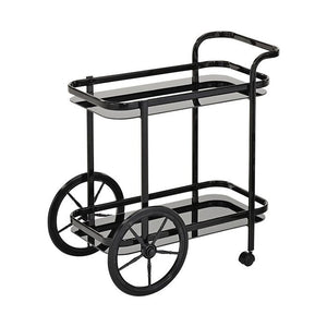 Swing Kroon Bar Cart W/ Coach Wheel - Black - ZOES Kitchen