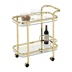 Swing Piaf Bar Cart W/ Bottle Holder - Gold - ZOES Kitchen