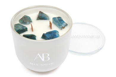 Aromabotanical Crystal Candle 340g - Blue Apatite - ZOES Kitchen