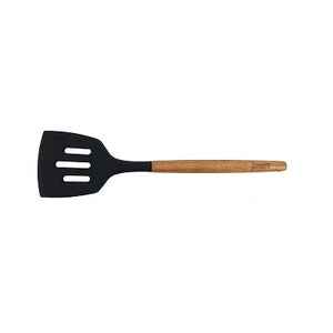 Classica St Clare Utensils - Acacia Handle with Black Silicone - Slotted Turner - ZOES Kitchen