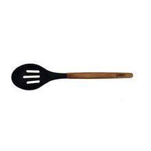 Load image into Gallery viewer, Classica St Clare Utensils - Acacia Handle with Black Silicone - Slotted Spoon - ZOES Kitchen