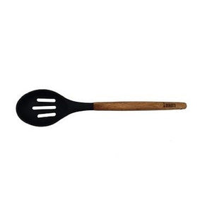 Classica St Clare Utensils - Acacia Handle with Black Silicone - Slotted Spoon - ZOES Kitchen
