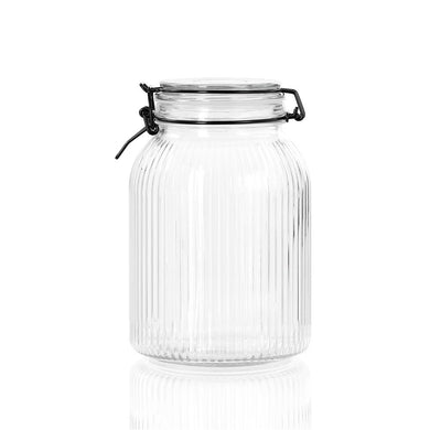 Fido Stripe Clip Jar 1.9l 13.5x13.5x20.5cm - ZOES Kitchen