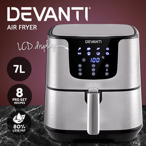 Devanti Air Fryer 7L LCD Fryers Oil Free Oven Airfryer Kitchen Healthy Cooker - ZOES Kitchen