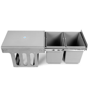 Cefito 2x15L Pull Out Bin - Grey - ZOES Kitchen