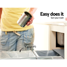 Load image into Gallery viewer, Cefito 2x15L Pull Out Bin - Grey - ZOES Kitchen