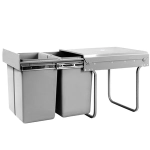 Cefito 2x20L Pull Out Bin - Grey - ZOES Kitchen