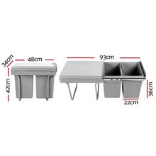 Load image into Gallery viewer, Cefito 2x20L Pull Out Bin - Grey - ZOES Kitchen