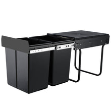 Load image into Gallery viewer, Cefito 2x20L Pull Out Bin - Black - ZOES Kitchen