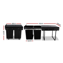 Load image into Gallery viewer, Cefito 2x20L Pull Out Bin - Black - ZOES Kitchen