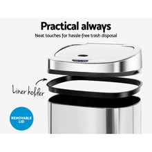 Load image into Gallery viewer, 50L Stainless Steel Motion Sensor Rubbish Bin - ZOES Kitchen