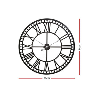Artiss Large Wall Clock Roman Numerals Round Metal Luxury- Size